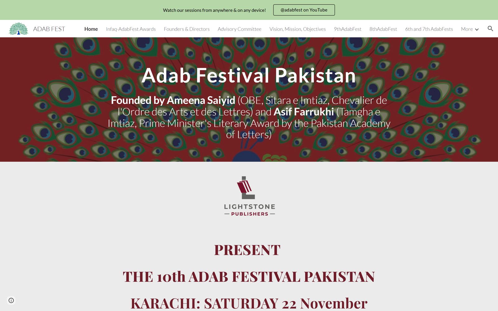 Adab Festival homepage