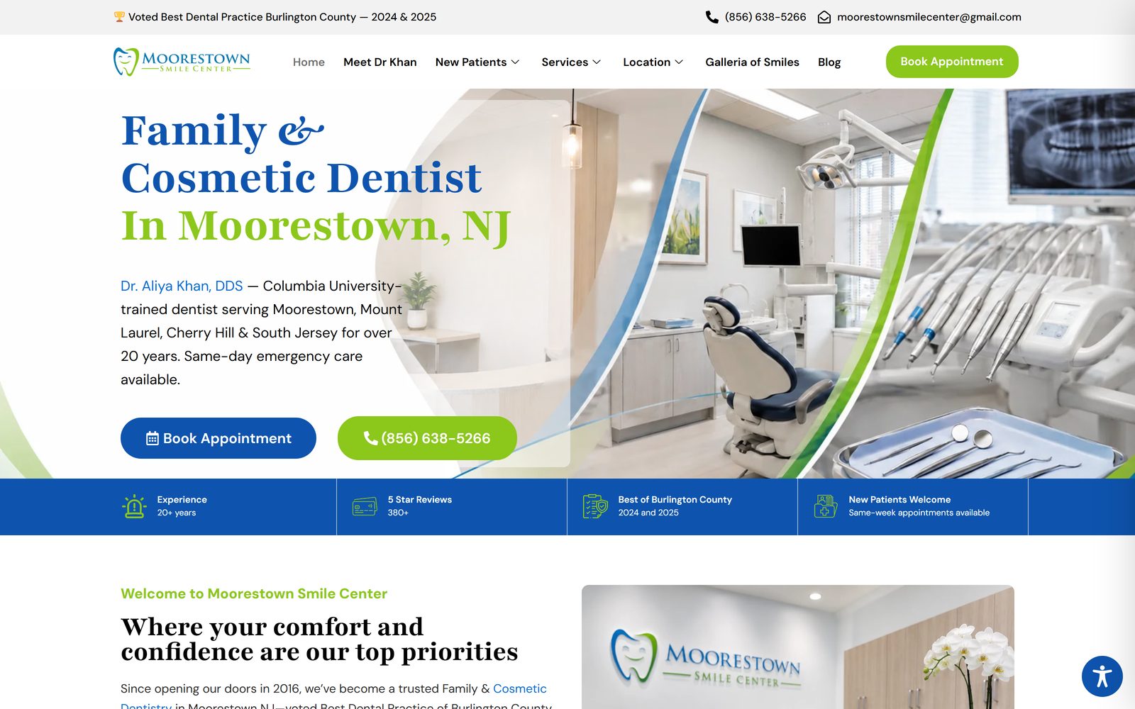 Moorestown Smile Center homepage