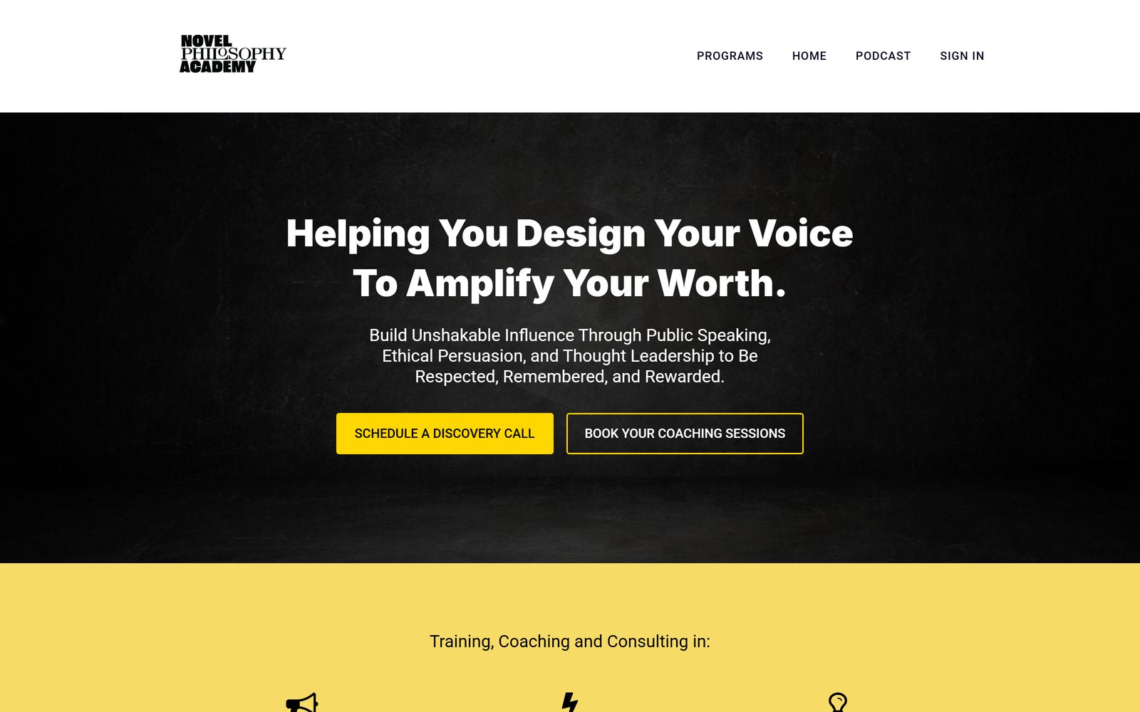 Novel Philosophy Academy homepage