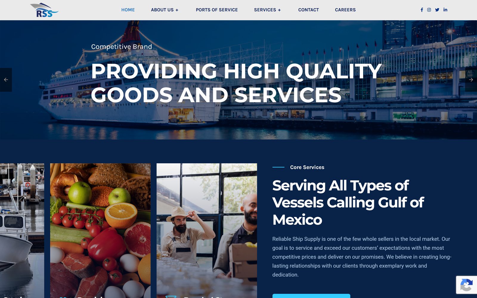 Reliable Ship Supply homepage